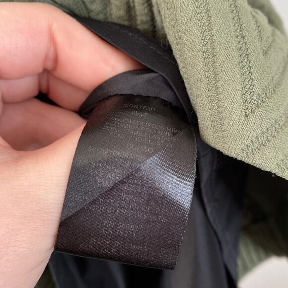 TIBI Quilted Zig Zag Fitted Dress in Olive/Black Multi Sheath Long Sleeve Size 6 - Picture 8 of 8